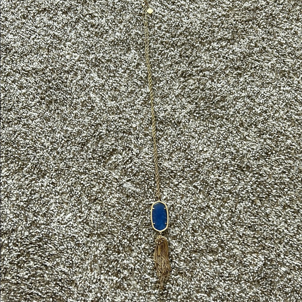 Gold Rayne Kendra Scott Necklace in Periwinkle Cats Eye